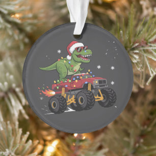 Ornamento Caminhão Monstro de Natal do Dinossauro T-Rex