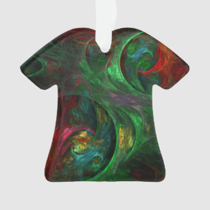 Ornamento Camisa acrílica Abstrato de gênese verde