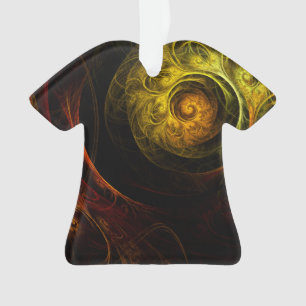 Ornamento Camisa Acrírica de Arte Vermelha Floral Sunrise