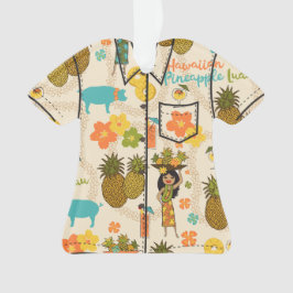 Ornamento Camisa Aloha da Rapariga Hula do Pineapple Luau Ha