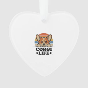 Ornamento Camisa Corgi Life Gravação Vintage Arte Amante de