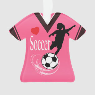 Ornamento Camisa da bola de futebol do rosa quente