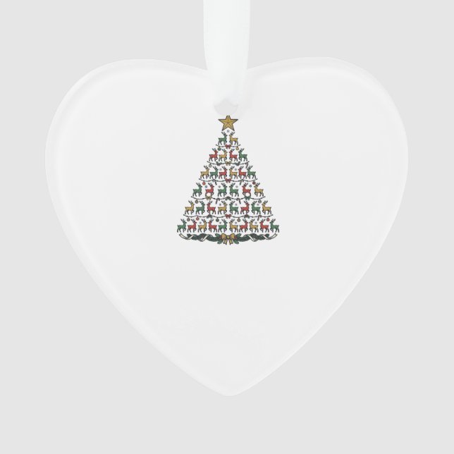 Ornamento Camisa de árvore de Natal de rena com gravação vin (Frente)