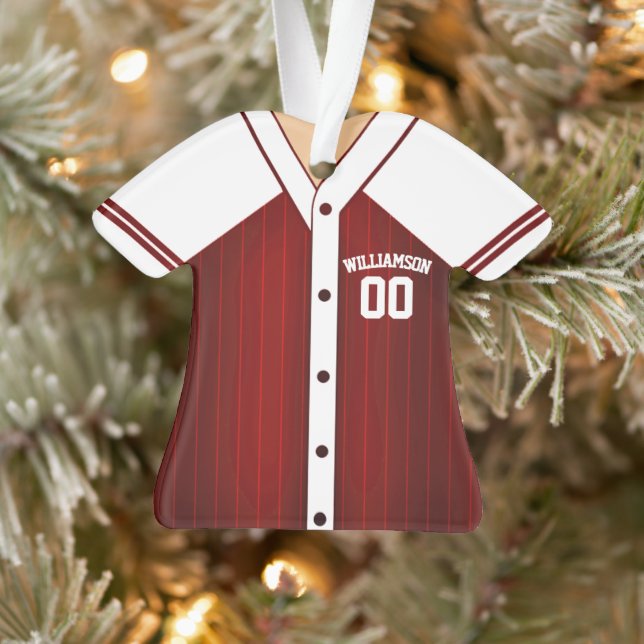 Ornamento Camisa de beisebol personalizada com as cores do t (Árvore)