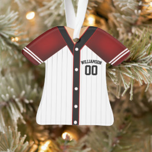 Ornamento Camisa de beisebol personalizada com as cores do t