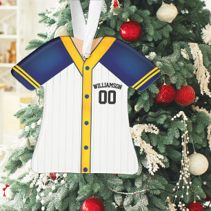 Ornamento Camisa de beisebol personalizada com as cores do t