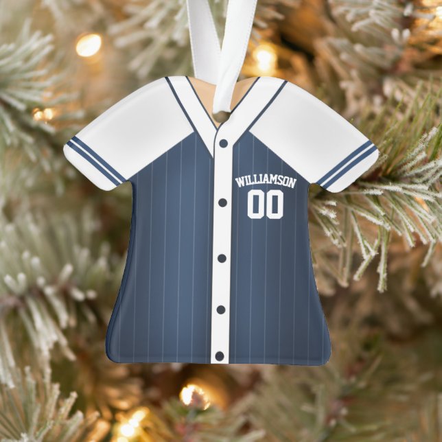 Ornamento Camisa de beisebol personalizada com as cores do t (Árvore)