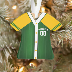 Ornamento Camisa de beisebol verde e amarela