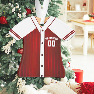 Ornamento Camisa de beisebol vermelha e branca