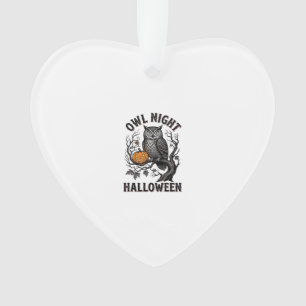Ornamento Camisa de Coruja de Halloween Vintage Desenho de P