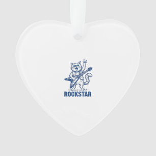 Ornamento Camisa de Design de Gravura Vintage de Gato Rockst
