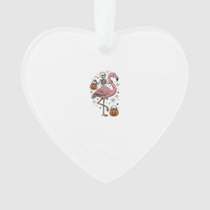 Ornamento Camisa de Doce de Halloween de Flamingo Montado em