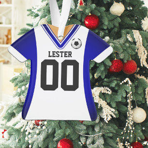 Ornamento Camisa de Futebol Azul e Branco