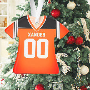 Ornamento Camisa de Futebol Laranja e Preta