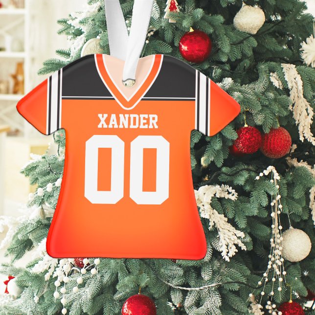 Ornamento Camisa de Futebol Laranja e Preta (Criador carregado)