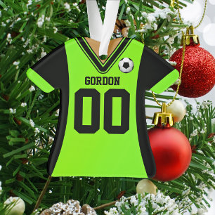 Ornamento Camisa de Futebol Preta e Verde