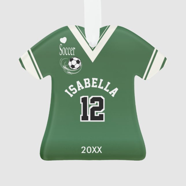 Ornamento Camisa De Futebol Verde Escuro (Verso)