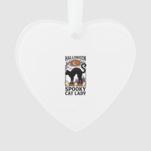 Ornamento Camisa de Gato Preto Vintage Dama do Gato do Dia d