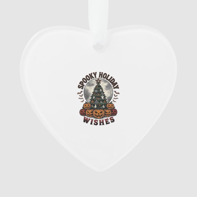Ornamento Camisa de Halloween e Natal Árvore de Abóbora Vint (Frente)