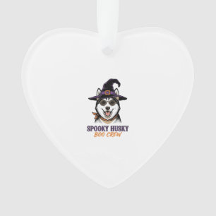 Ornamento Camisa de Husky de Halloween Bruxa Cachorro Gráfic
