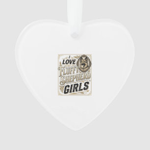 Ornamento Camisa de Menina Pastor Alemão Vintage Gravação Cã