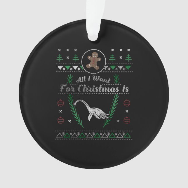 Ornamento Camisa De Natal Do Monstro Da Loch Ness (Frente)