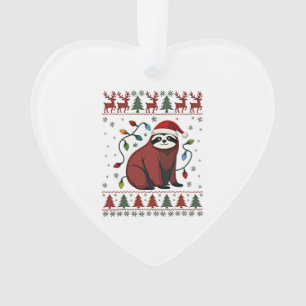 Ornamento Camisa de Natal para Presente de Amante de Preguiç
