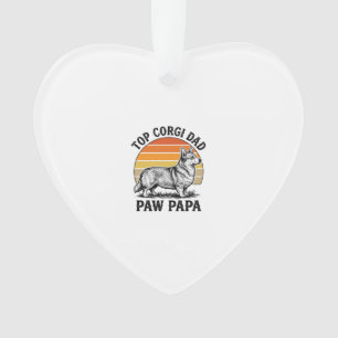 Ornamento Camisa de Papai Corgi Vintage Sunset Dog Papa Pres