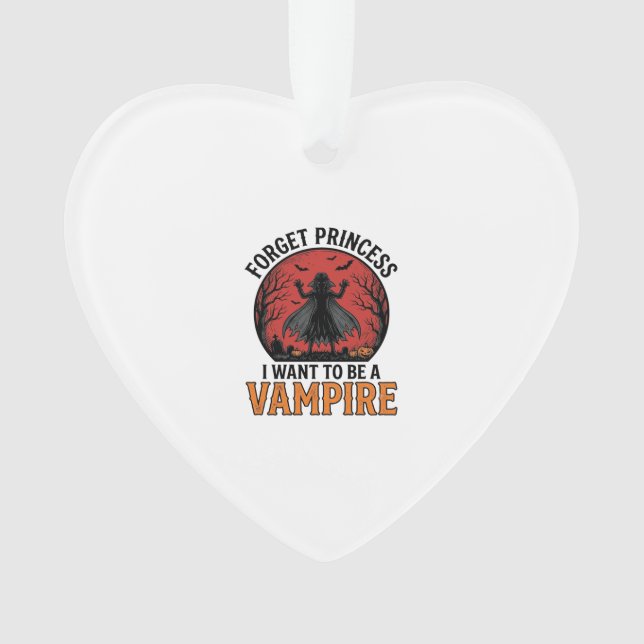 Ornamento Camisa de Princesa Vampira Assustadora Retro Desen (Frente)