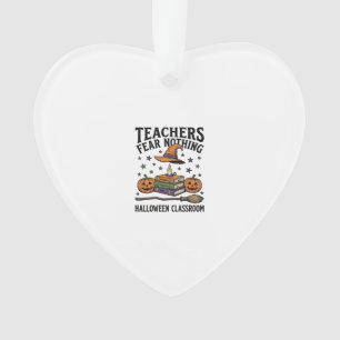 Ornamento Camisa de professor de Halloween com livros de bru