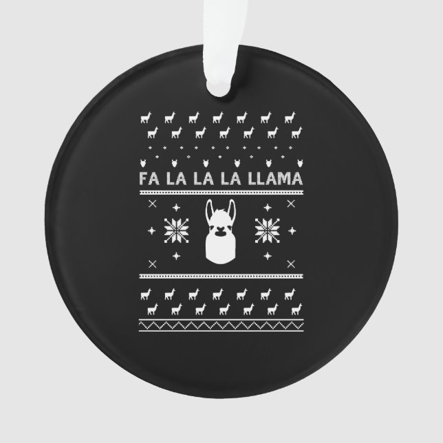 Ornamento Camisa De Suor De Natal Llama (Frente)