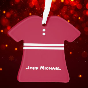 Ornamento Camisa do Menino Vermelho e Branco
