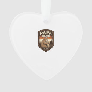Ornamento Camisa do Urso de Gravura Vintage Papa Bear Design