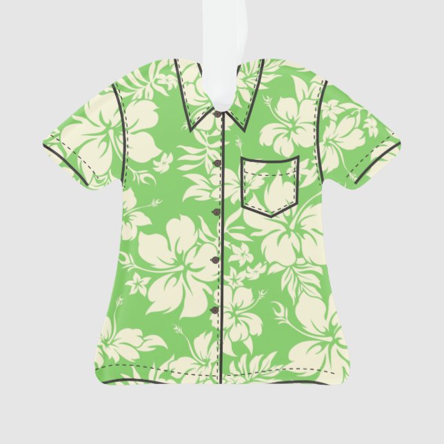 Ornamento Camisa Floral Aloha do Havaí Hibiscus Pareau (Frente)