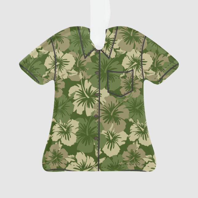 Ornamento Camisa floral havaiana do hibiscus épico Aloha (Frente)
