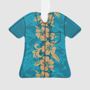 Ornamento Camisa havaiana de madeira do hibiscus do falso de
