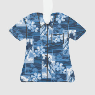 Ornamento Camisa havaiana do Plumeria da ilha de Niihau