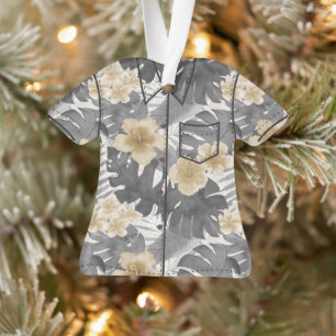 Ornamento Camisa Luana Watercolor Floral Tropical Aloha - Ci
