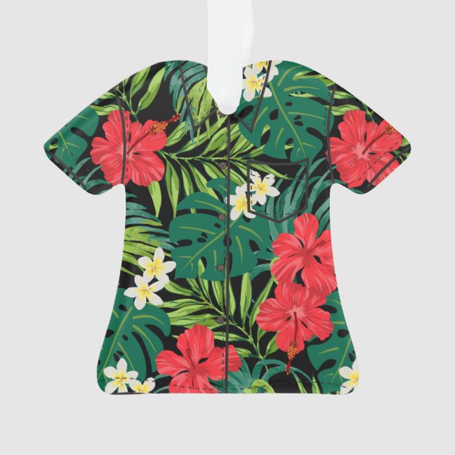 Ornamento Camisa Luna Hibiscus Garden Havaiana Aloha - Verme (Frente)