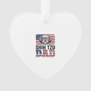 Ornamento Camisa Patriótica para Cão Pai Shih Tzu Vintage De