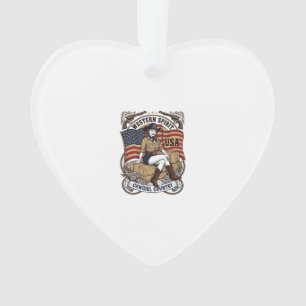 Ornamento Camisa Patriótica Vintage Western Cowgirl Design_1