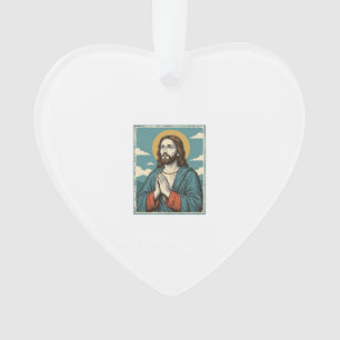 Ornamento Camisa Religiosa do Salvador Orando Vintage Design