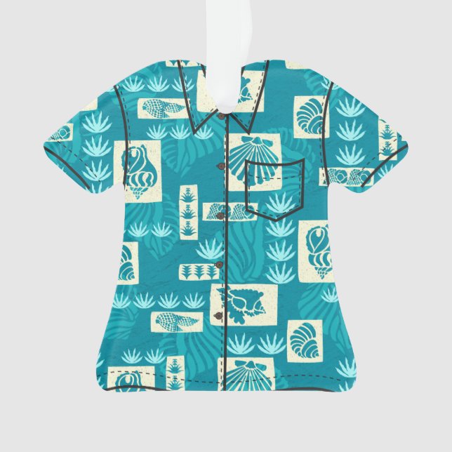 Ornamento Camisa submarina havaiana dos escudos da baía de (Frente)