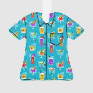 Ornamento Camisa tropical havaiana da bebida do happy hour