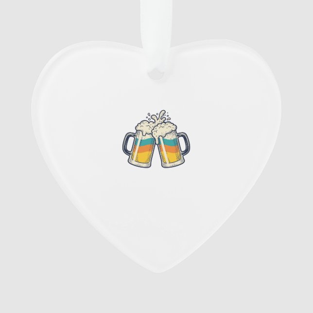 Ornamento Camisa Vector de Caneca de Cerveja Arco-Íris Vinta (Frente)