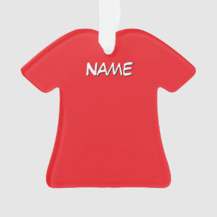 Ornamento Camisa Vermelha Personalizada Com Nome