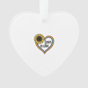 Ornamento Camisa Vetorial Vintage Coração de Girassol Amor é