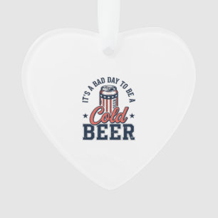 Ornamento Camisa Vetorial Vintage de Cerveja Fria Patriótica