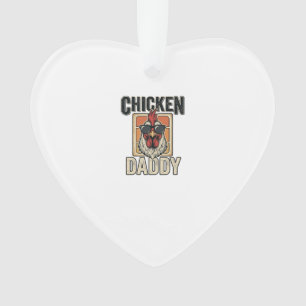 Ornamento Camisa Vetorial Vintage de Galo Engraçado Chicken
