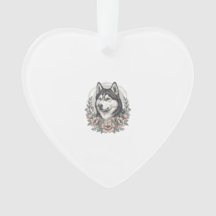 Ornamento Camisa Vintage Husky Floral Portrait Design_1
